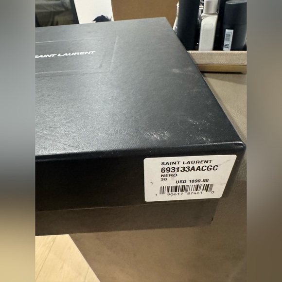 Black YSL Opyum heeled Ankle Boots in patent leather brand new - Picture 9 of 16